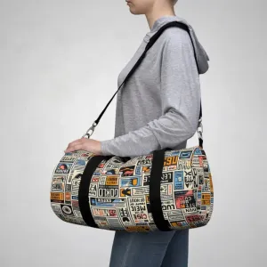 Newspaper Pattern Oxford Canvas Duffel Bag