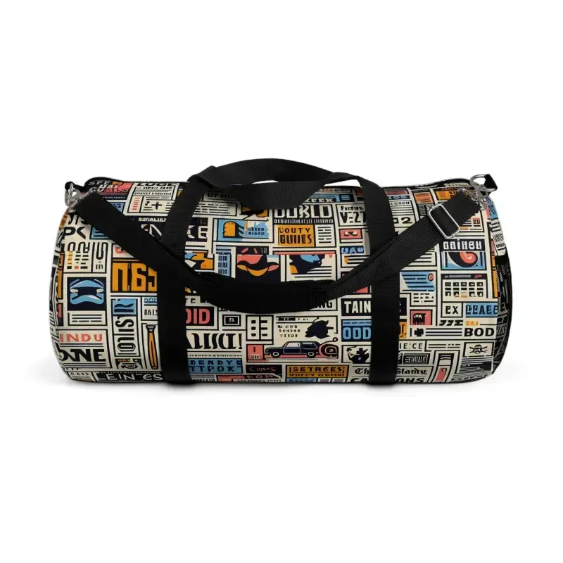 Newspaper Pattern Oxford Canvas Duffel Bag