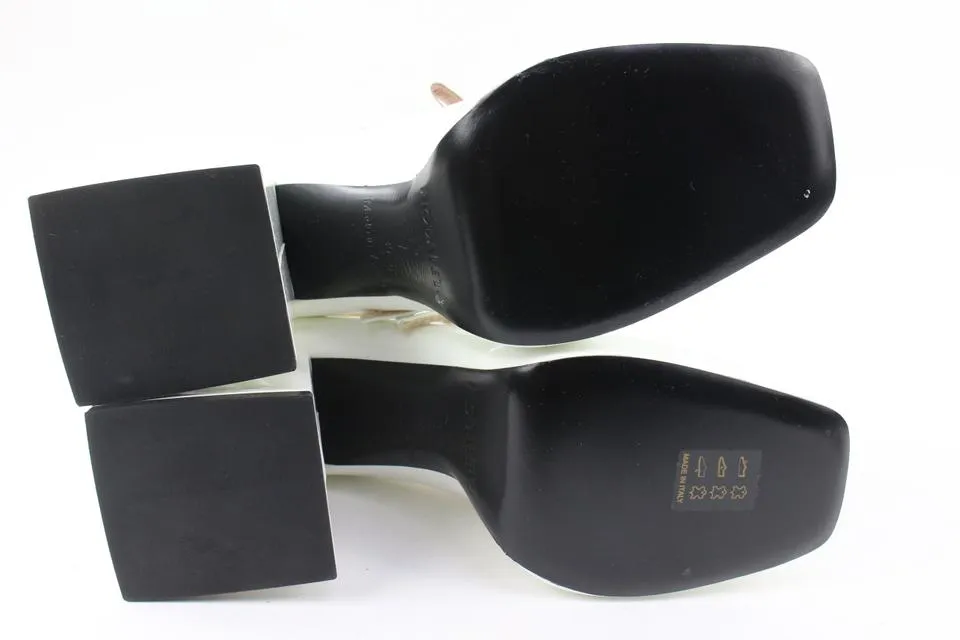 Nodaleto Size 40 Ceramic Patent Leather Bulla Babies Platforms 47n321s