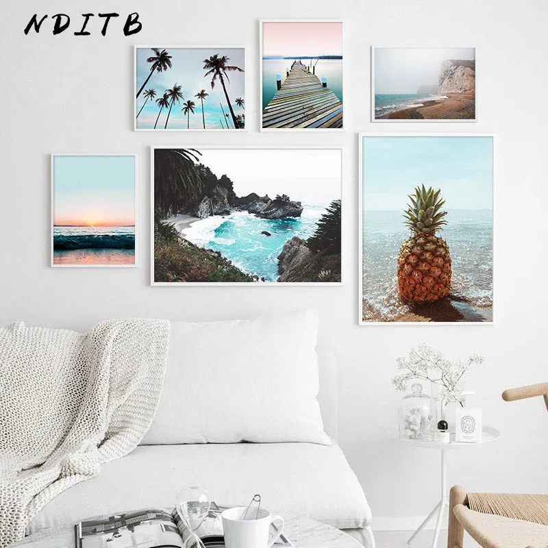 Nordic Ocean Bridge Pineapple Wall Art