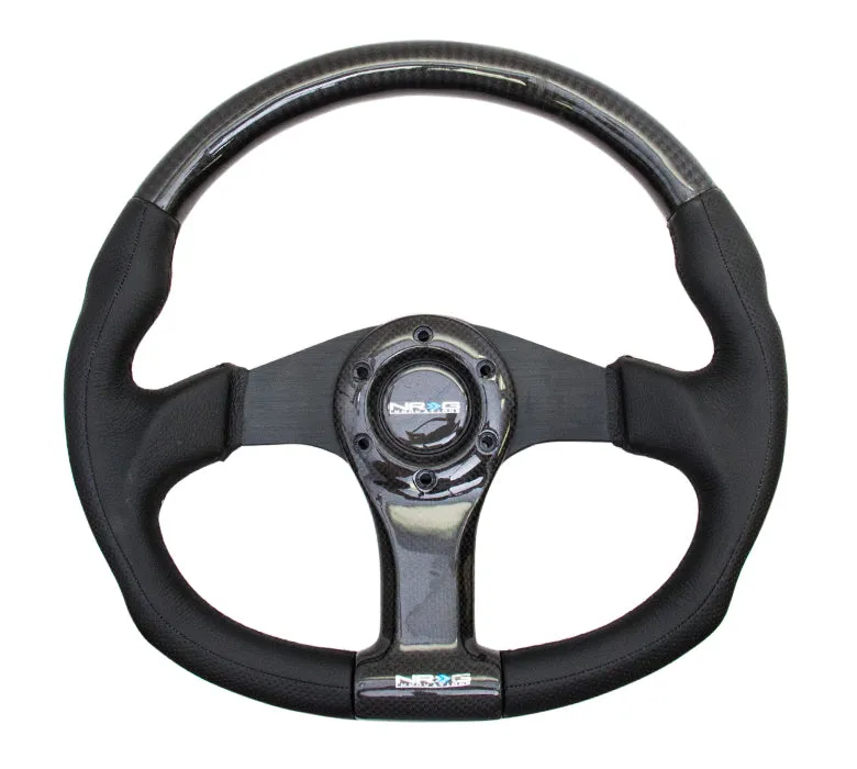 NRG ST-013CFBK 350mm Black Oval Carbon Fiber Steering Wheel