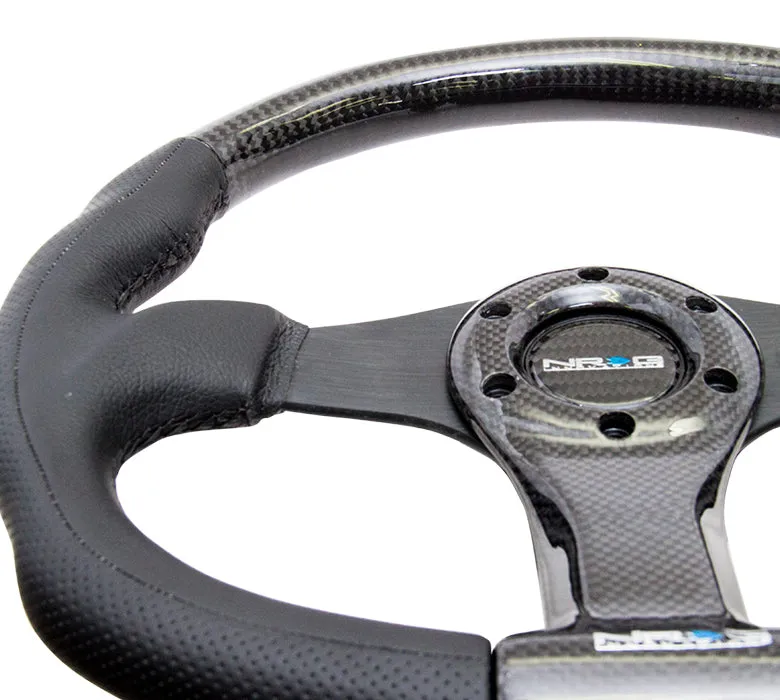 NRG ST-013CFBK 350mm Black Oval Carbon Fiber Steering Wheel