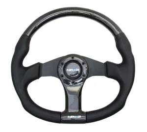 NRG ST-013CFBK 350mm Black Oval Carbon Fiber Steering Wheel