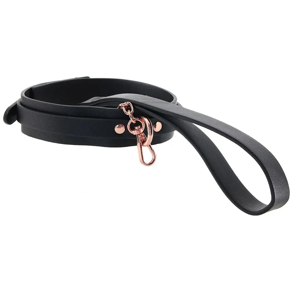 ns novelties Bondage Couture Collar & Leash in Rose Gold