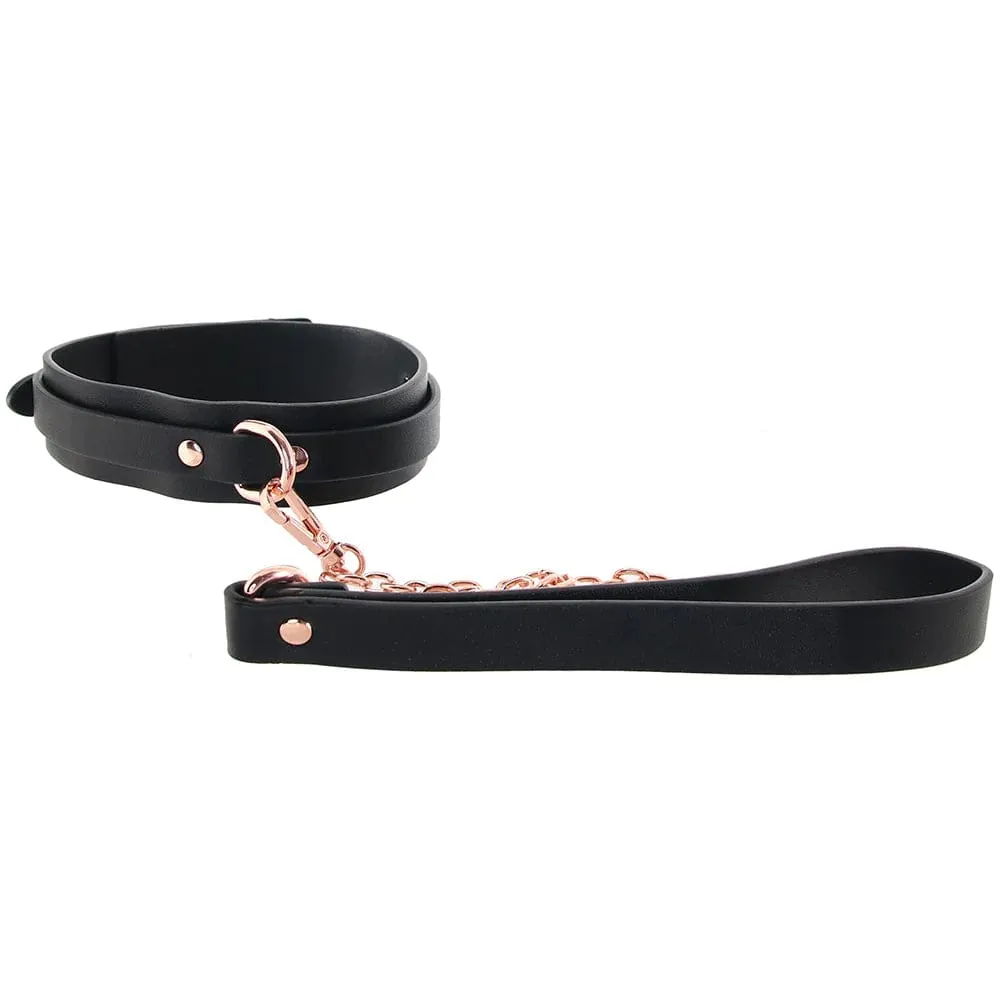 ns novelties Bondage Couture Collar & Leash in Rose Gold