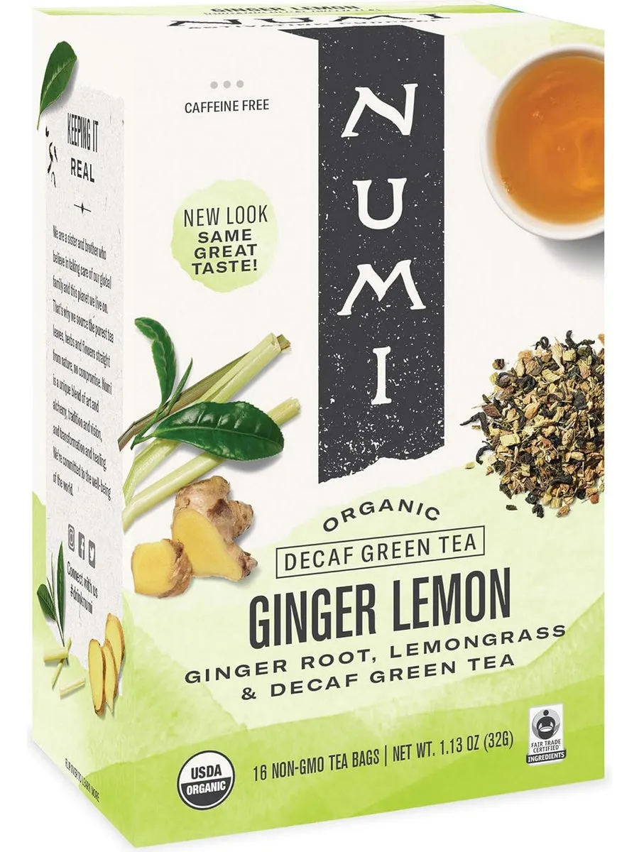 Numi, Ginger Lemon, 16 Non-GMO Tea Bags