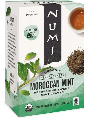 Numi, Moroccan Mint, 18 Non-GMO Tea Bags