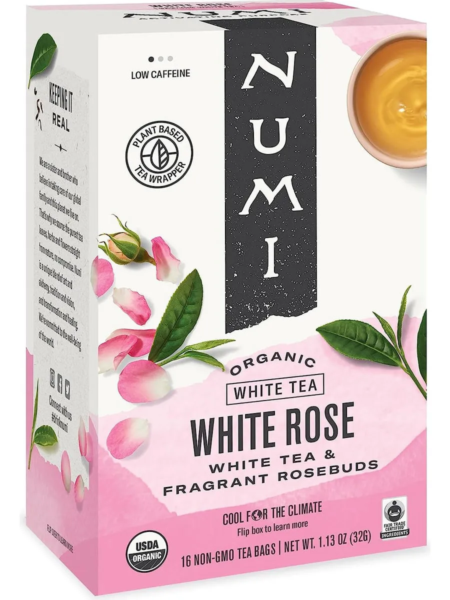 Numi, White Rose, 16 Non-GMO Tea Bags