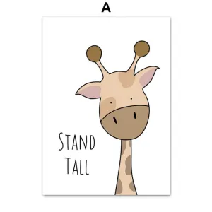 Nursery Wall Art Canvas Animal Paintings