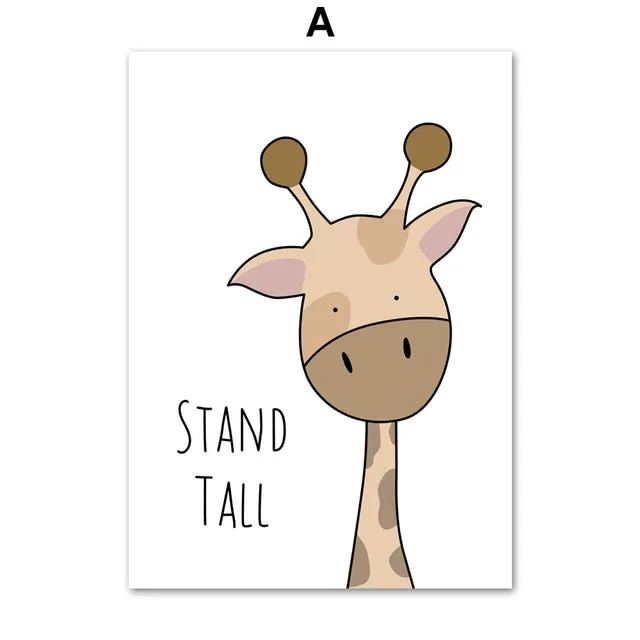 Nursery Wall Art Canvas Animal Paintings
