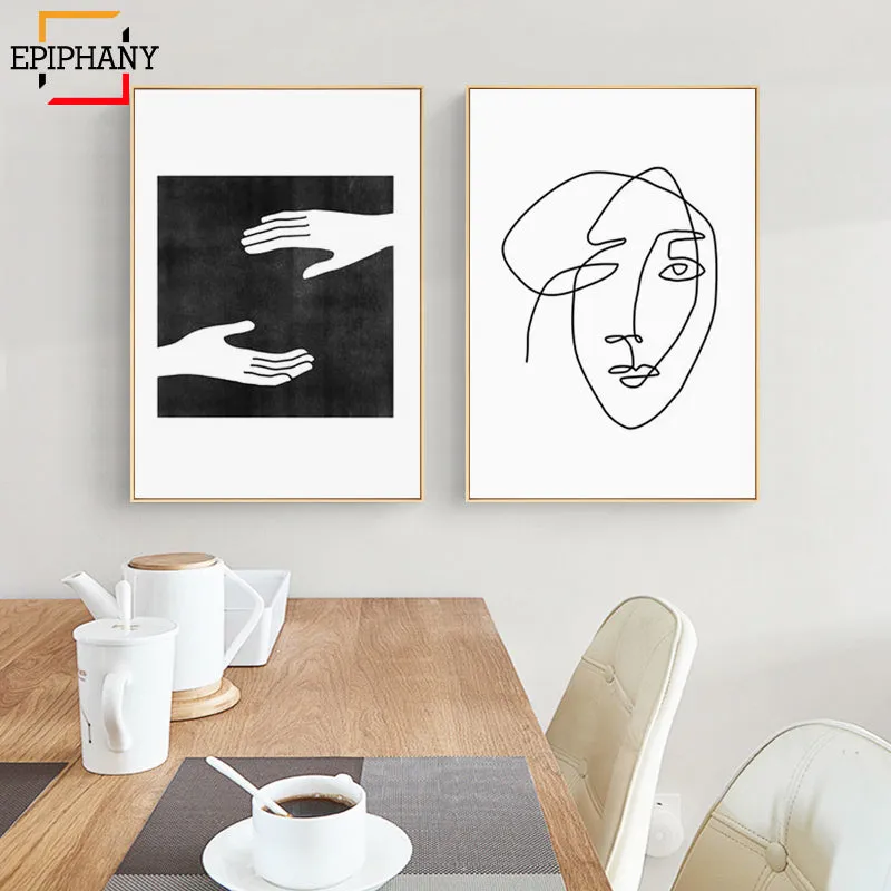 One Line Art Face Sketch Wall Art