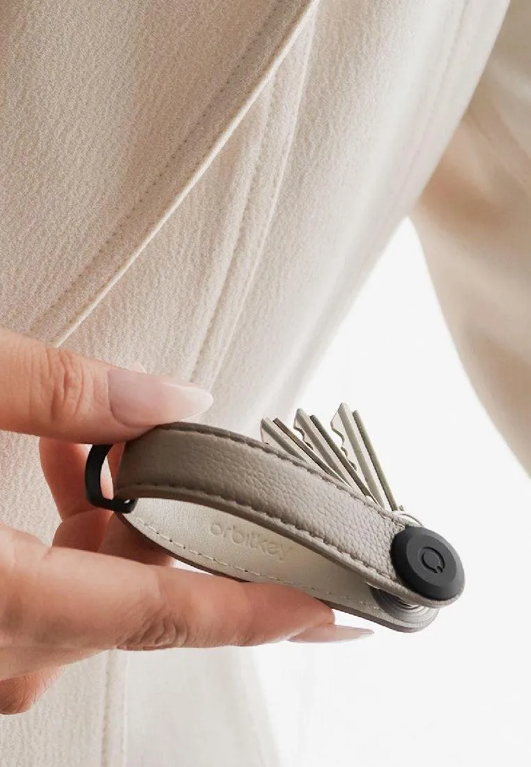 Orbitkey Pebbled Leather Key Organiser Ecru