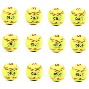 OSL-1 High competition softball, size 12", yellow, 1 dozen