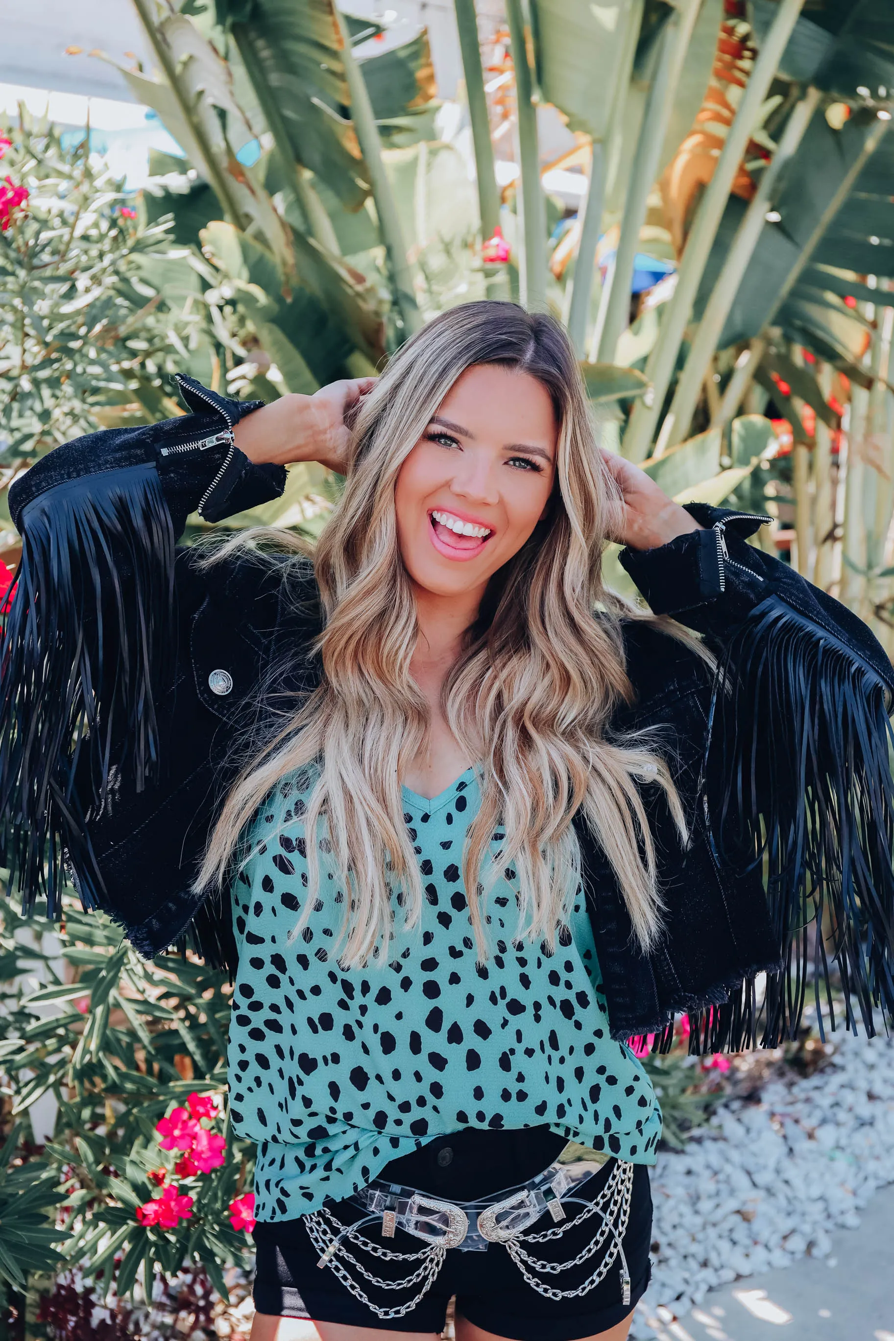 Outlaw Crop Fringe Denim Jacket