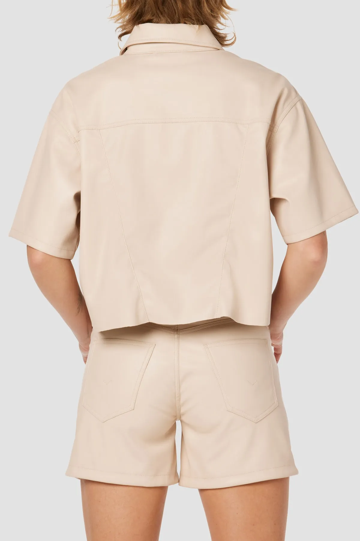 Oversized Cropped Button Down Shirt