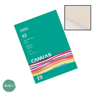 Pad - Oil Painting - WHITE PRIMED COTTON CANVAS - 10 sheets 280gsm White Primed Cotton Canvas - A3