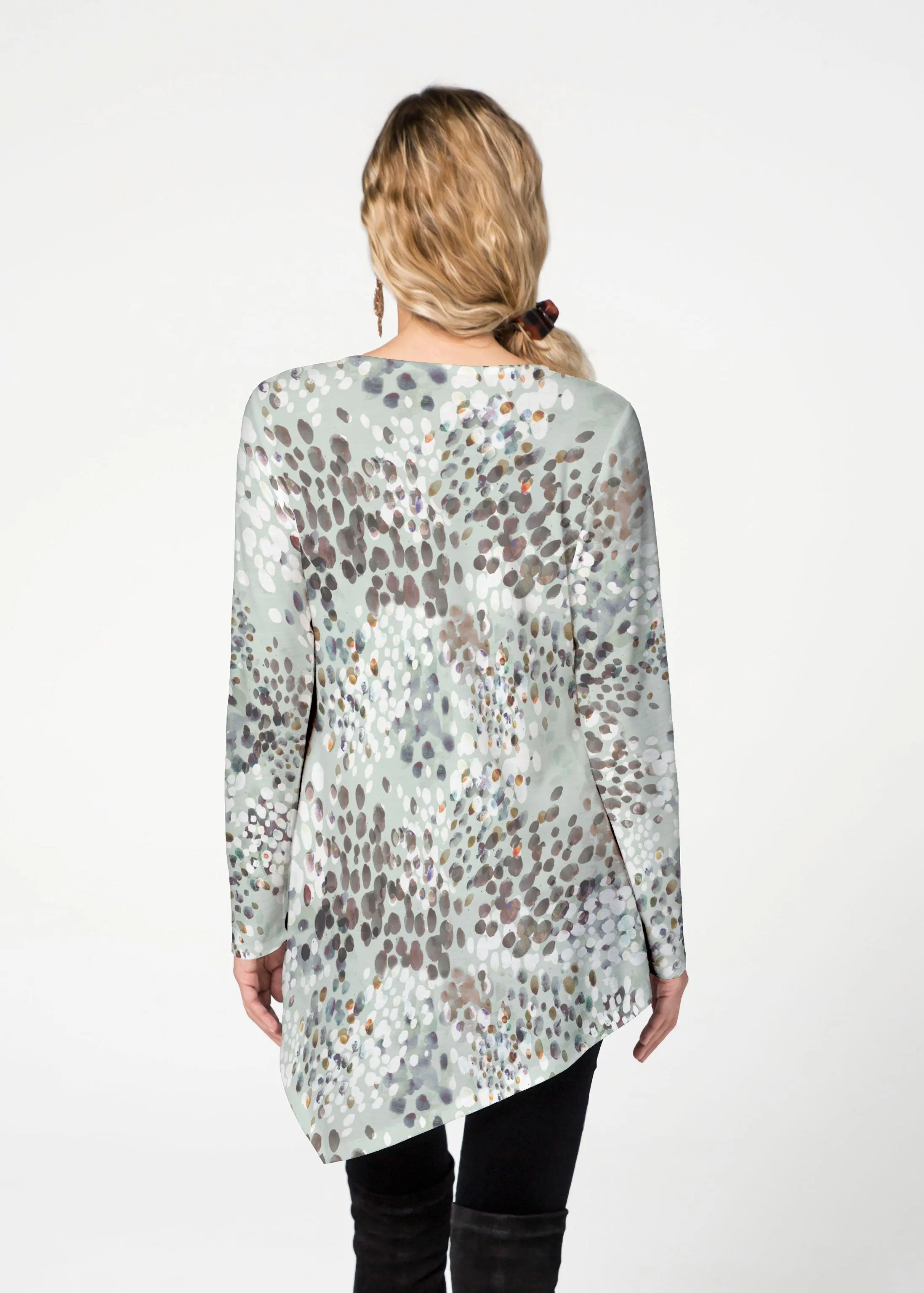 Painted Dots (8020) ~ Asymmetrical French Terry Tunic