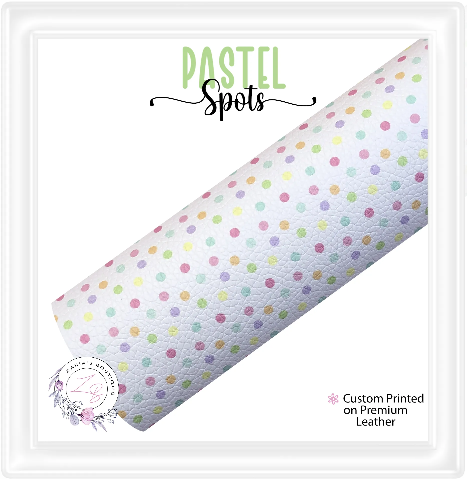 ⋅ Pastel Spots ⋅ Premium Custom Vegan Faux Leather