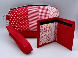 Patchwork Clematis and Matching Wallet Set