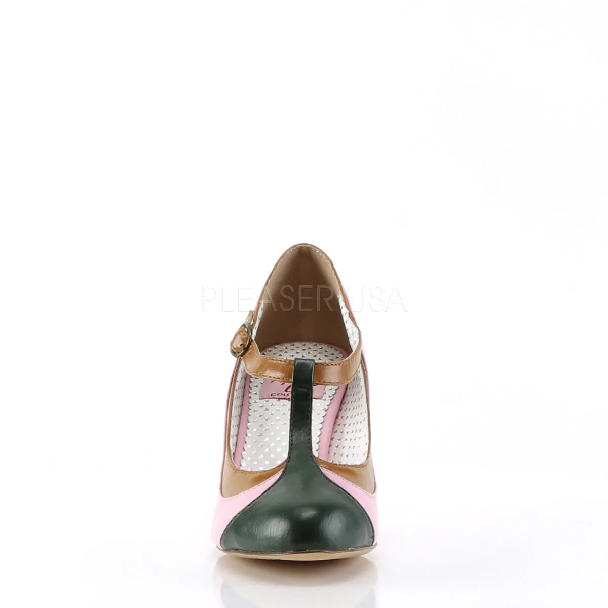 PEACH-03  BabyPink Multi Faux Leather