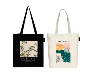 Peach Blossom Women's Cotton Printed Tote Bag With Zipper and Pouch | Pack Of 2 Combo