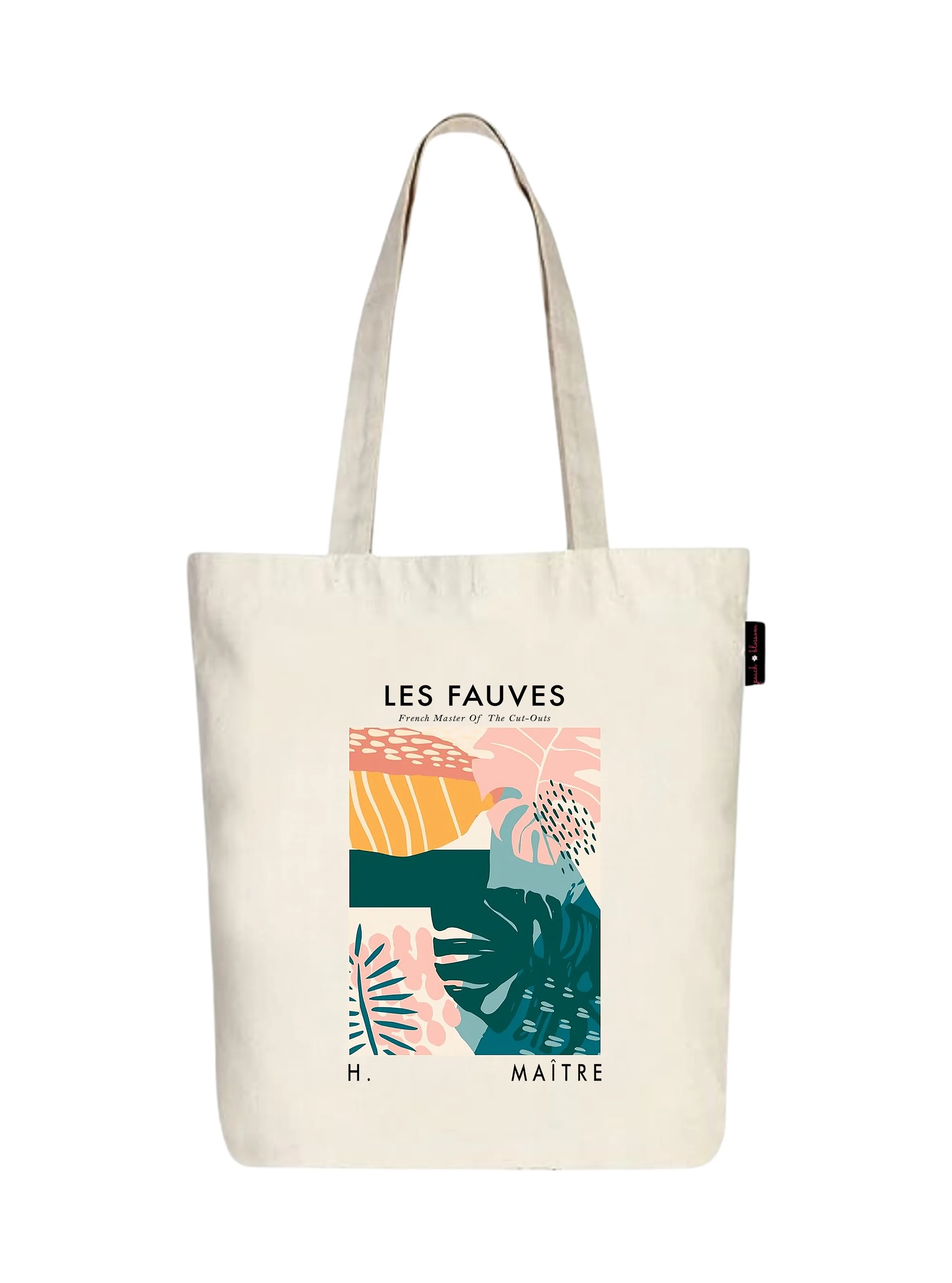 Peach Blossom Women's Cotton Printed Tote Bag With Zipper and Pouch | Pack Of 2 Combo