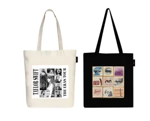 Peach Blossom Women's Cotton Printed Tote Bag With Zipper and Pouch | Pack Of 2 Combo