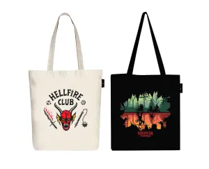 Peach Blossom Women's Cotton Printed Tote Bag With Zipper and Pouch | Pack Of 2 Combo