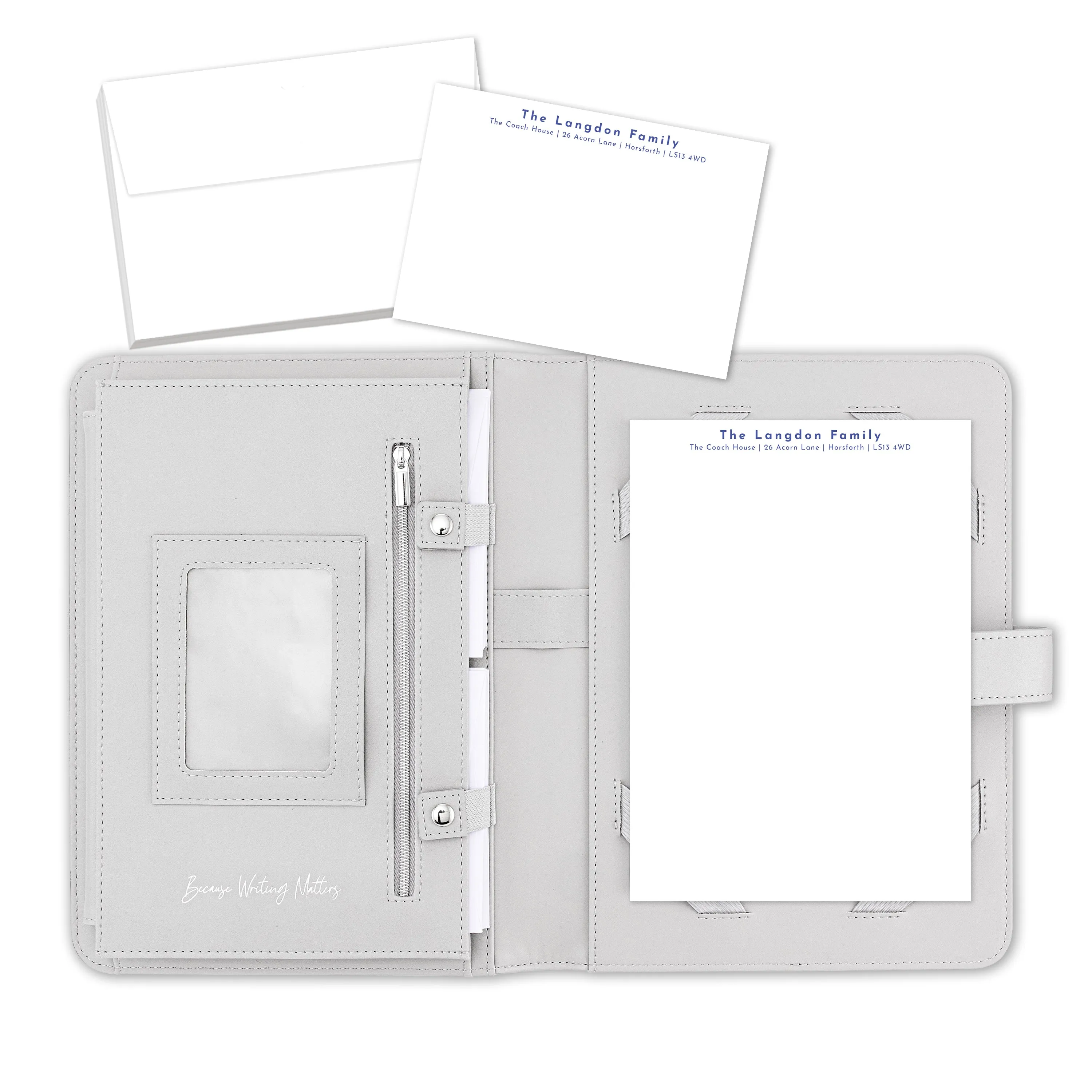 Personalised Letter & Card Writing Stationery Gift Set with Organiser - 'Cardiff'