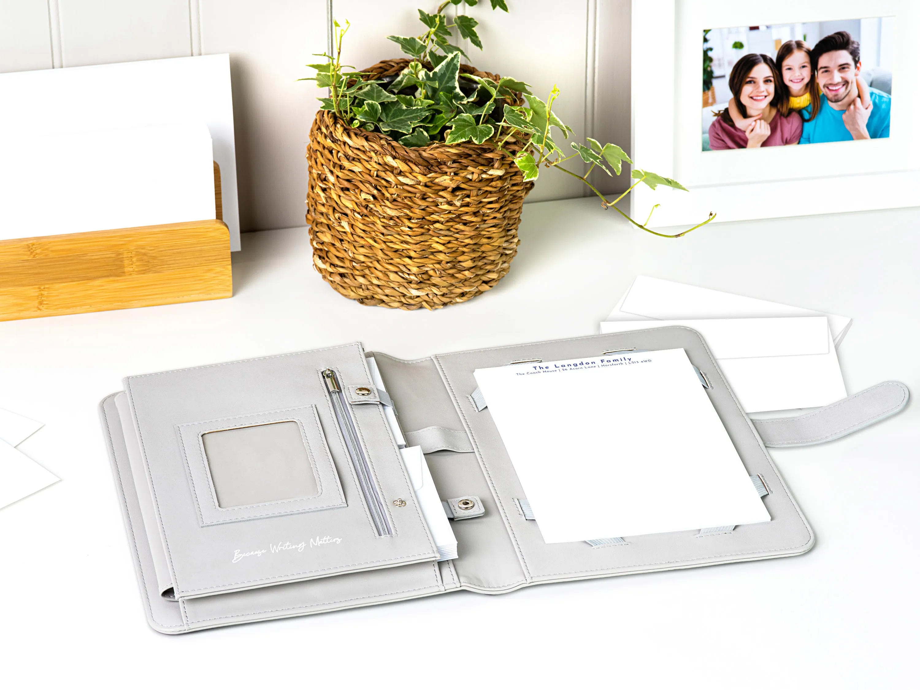 Personalised Letter Writing Stationery Set with Organiser - 'Cardiff''