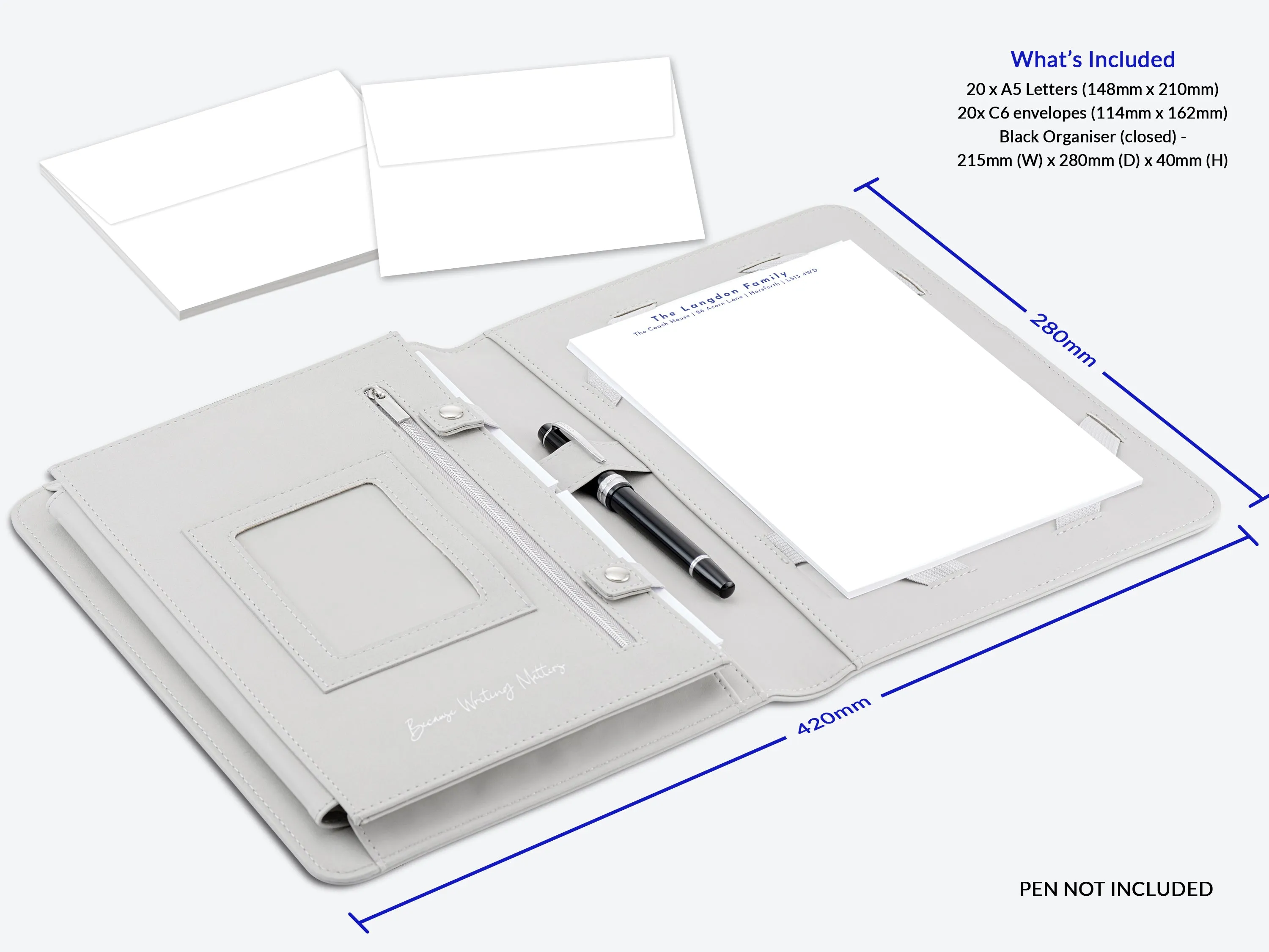 Personalised Letter Writing Stationery Set with Organiser - 'Cardiff''