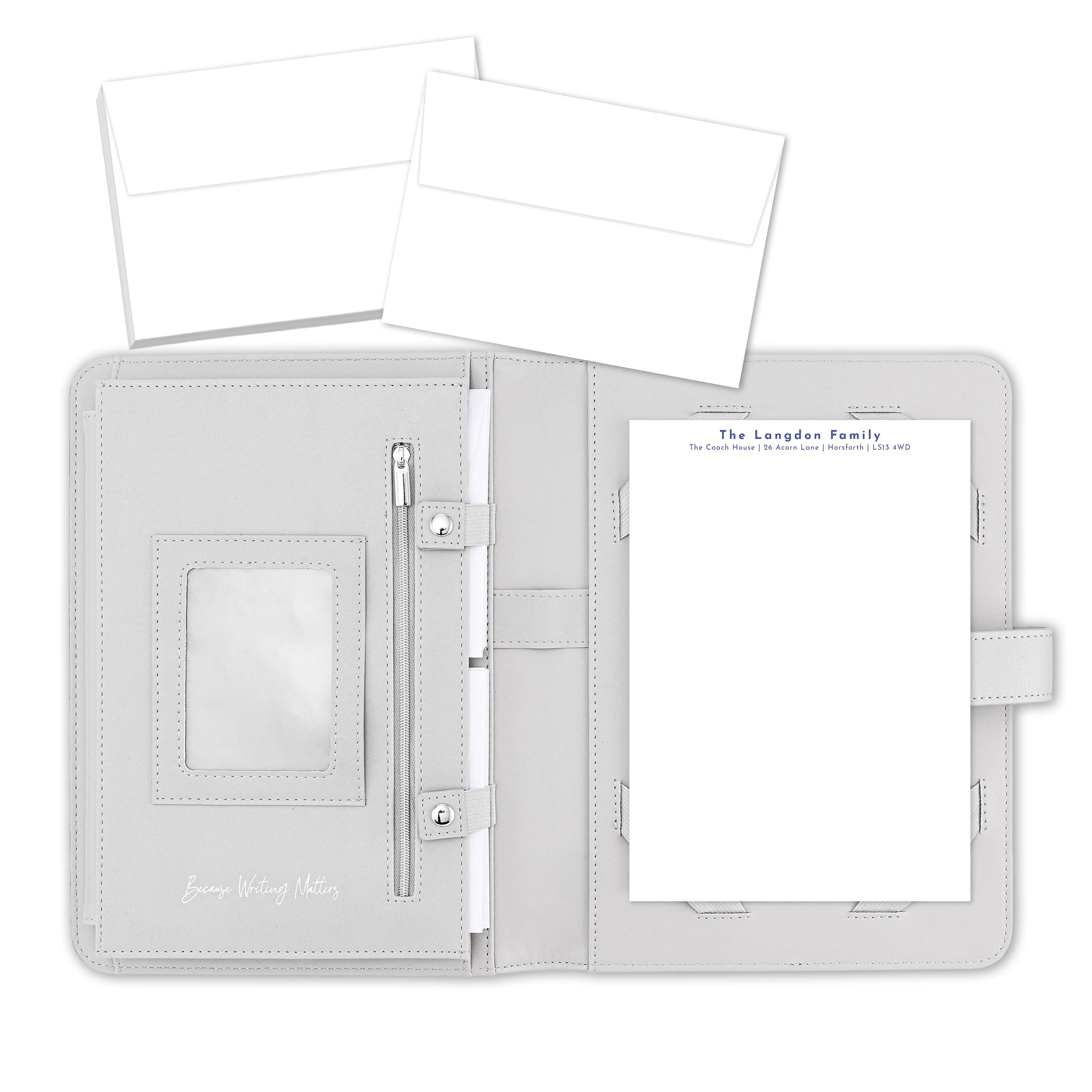 Personalised Letter Writing Stationery Set with Organiser - 'Cardiff''