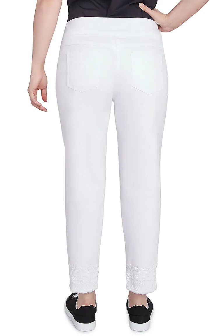Petite White Bella Vista Denim Ankle Pant