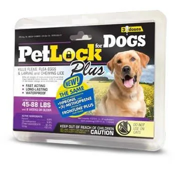 PetLock Plus Security Flea & Tick Dog Supply, 3 Dose - select