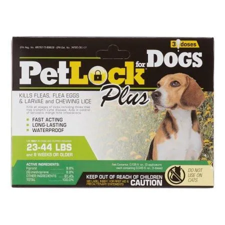 PetLock Plus Security Flea & Tick Dog Supply, 3 Dose - select