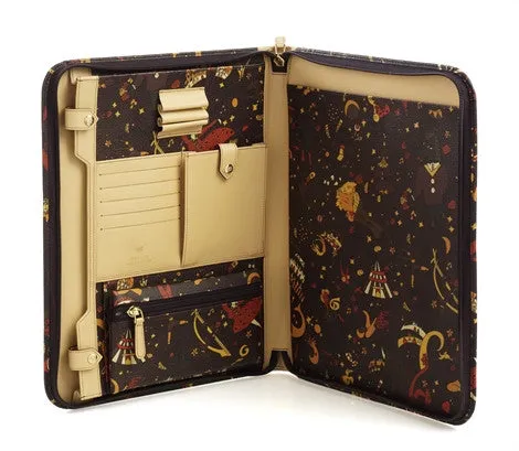 Piero Guidi Magic Circus - 13.5 x 10.5 in. Brown Zipper Notebook