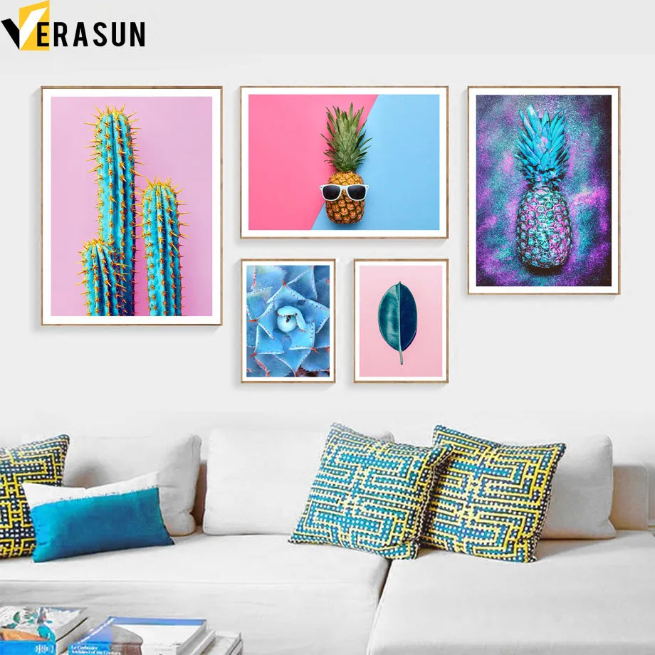 Pineapple Cactus Succulent Plants Wall Art