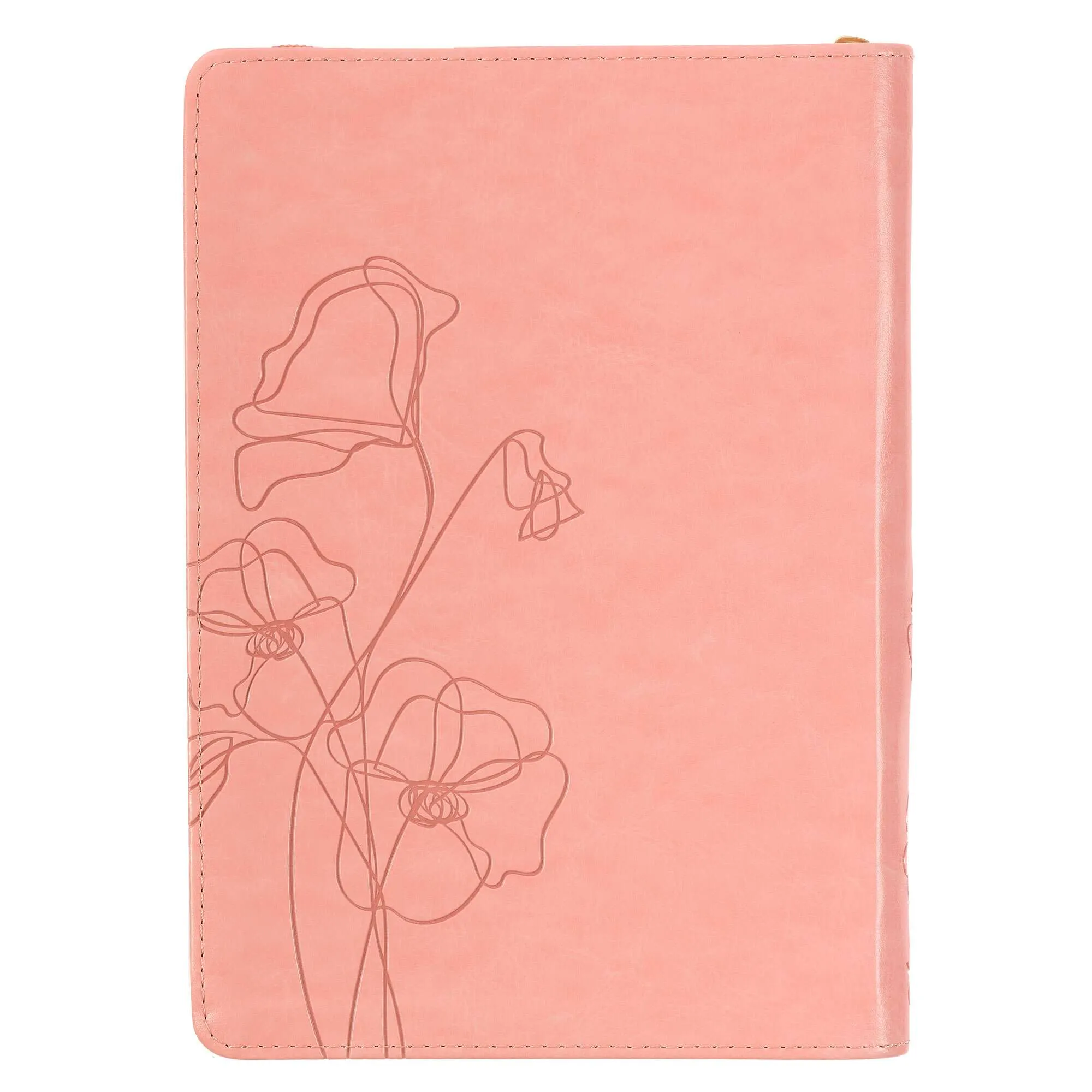 Pink Blossom - His  Mercies Faux Leather Journal with Zipper