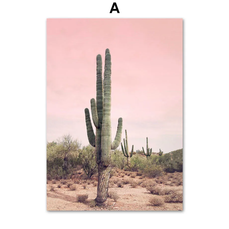 Pink Bus Cactus Pineapple Blue Sea Beach