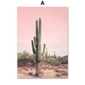 Pink Bus Cactus Pineapple Blue Sea Beach