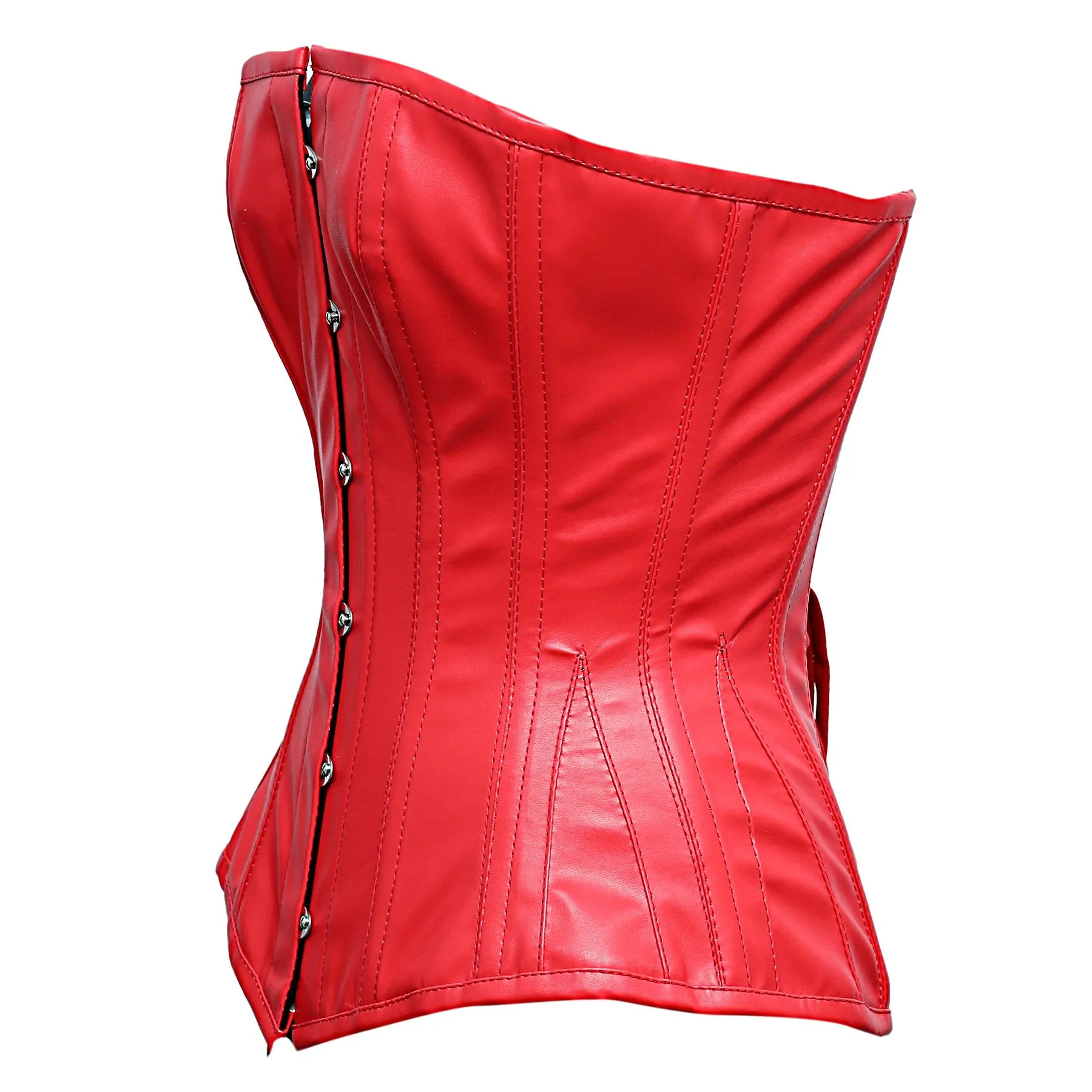 Pont Steel Boned Red Faux Leather Corset