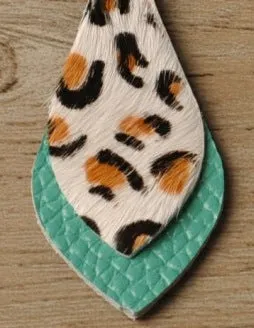 Popular leather Earrings, Leopard-print leather Earrings