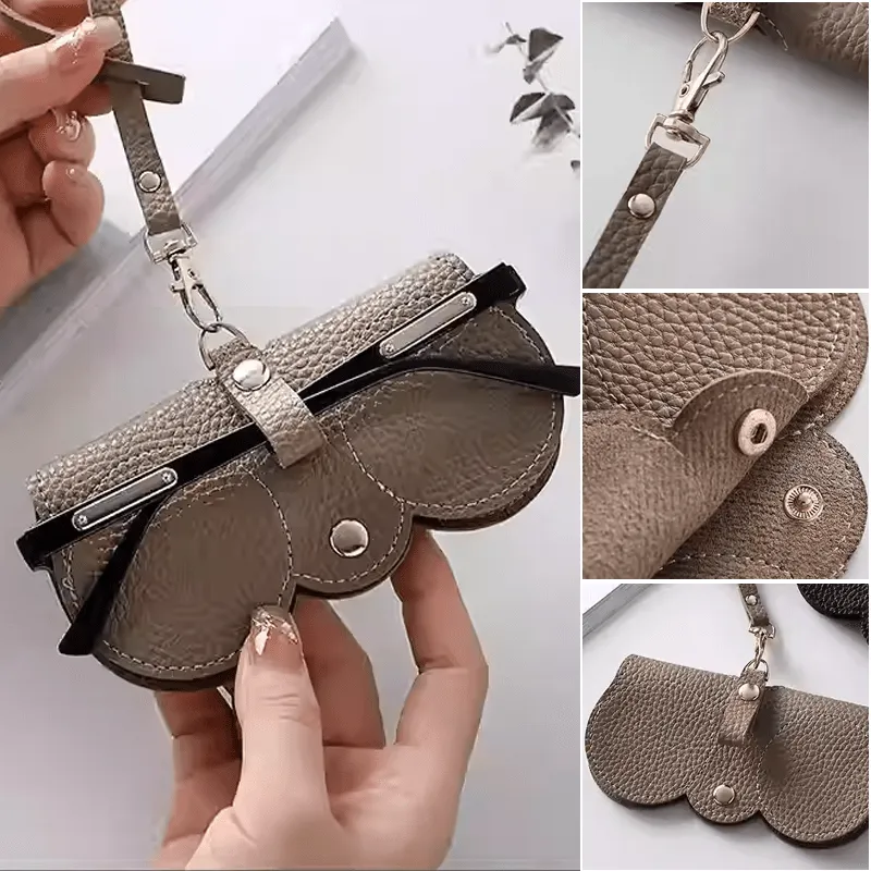 Portable Sunglasses Storage Case, Soft Leather Sunglasses Bag