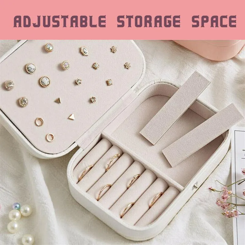 Portable Travel Jewellery Box Organizer Leather Ornaments Display Case Storage