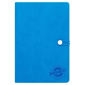 Premto - A5 192 Page Hardcover Pu Notebook With Elastic - Printer Blue