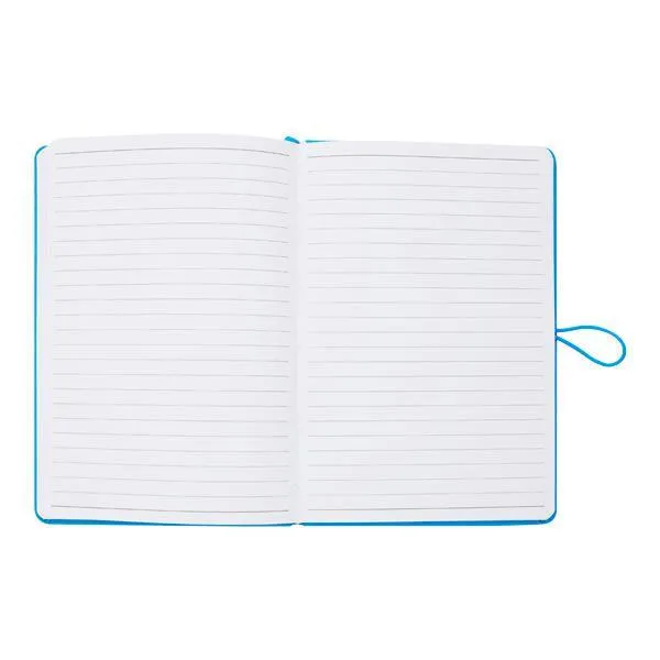 Premto - A5 192 Page Hardcover Pu Notebook With Elastic - Printer Blue