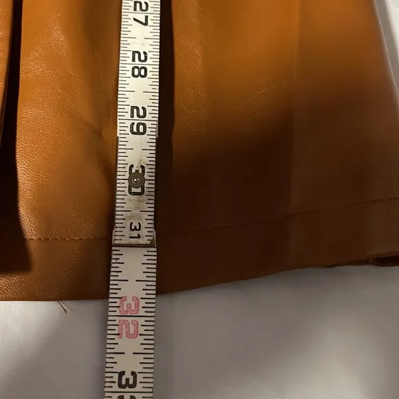 Princess Polly Faux Leather Brown long “Katie” jacket