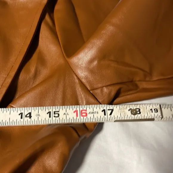 Princess Polly Faux Leather Brown long “Katie” jacket