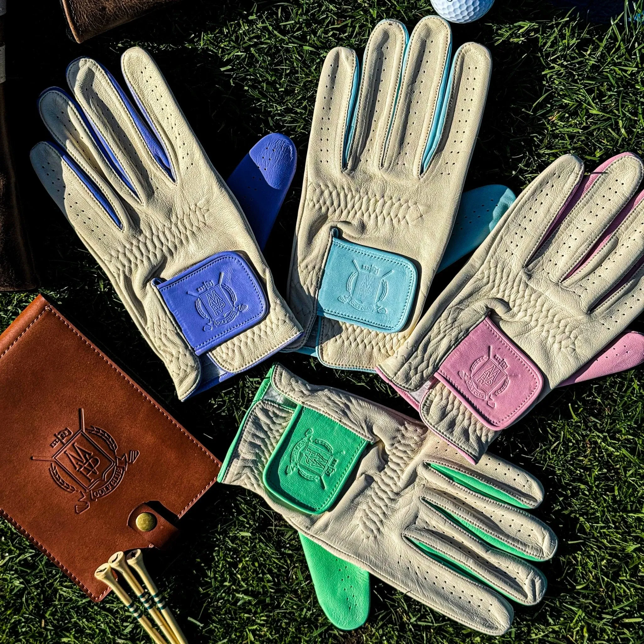 PRO Pastel Cabretta Leather Golf Gloves - Purple & Pink (2 Pack)