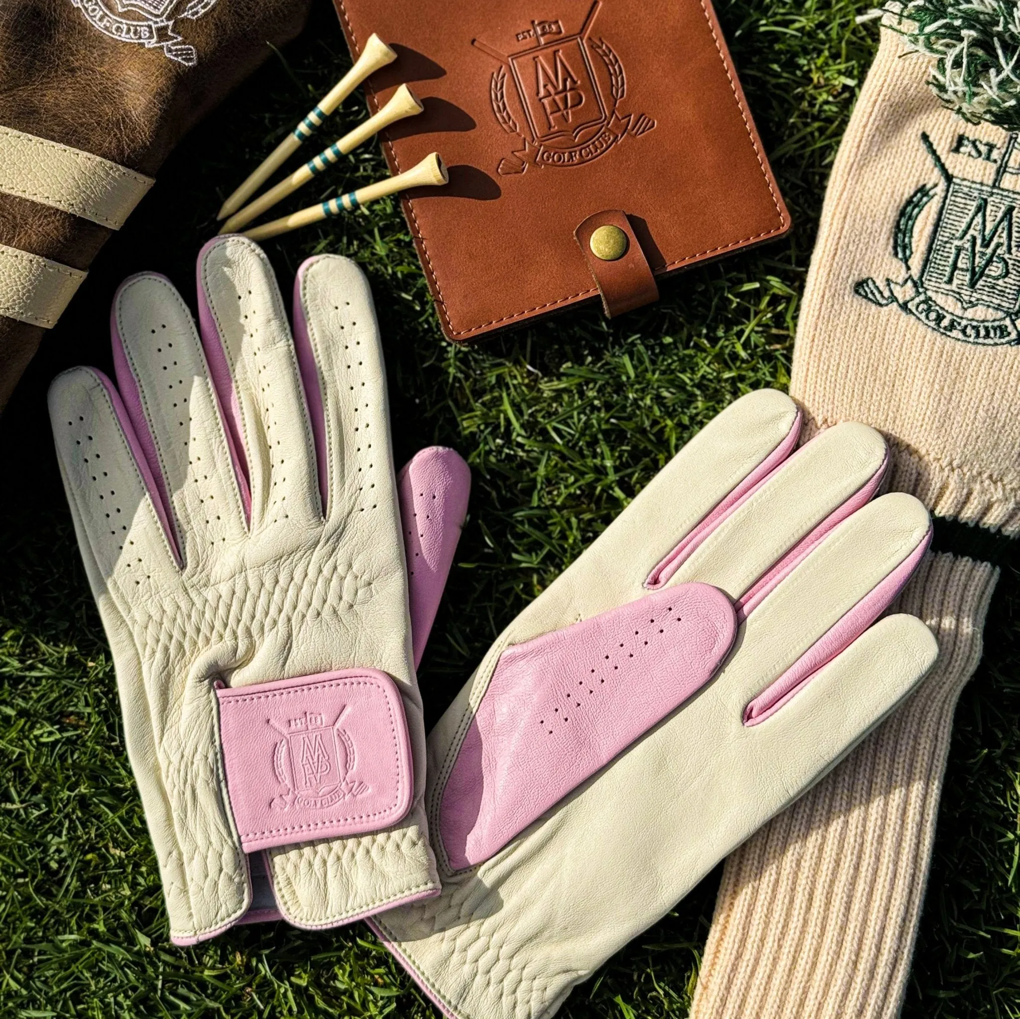 PRO Pastel Cabretta Leather Golf Gloves - Purple & Pink (2 Pack)